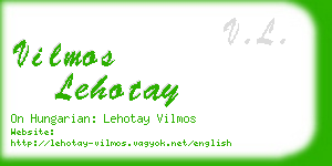 vilmos lehotay business card